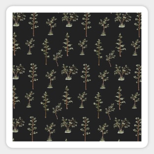 Forest Seamless Pattern on Black Sticker